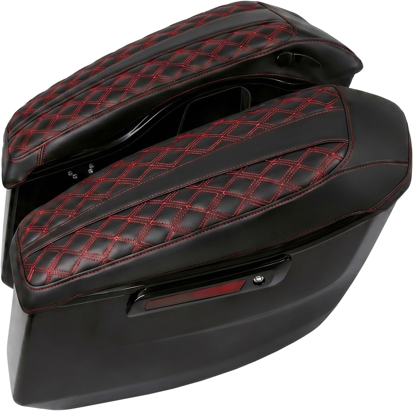 Red Stitching Saddlebag Lid Covers Saddle Bags Lid Bra Cover