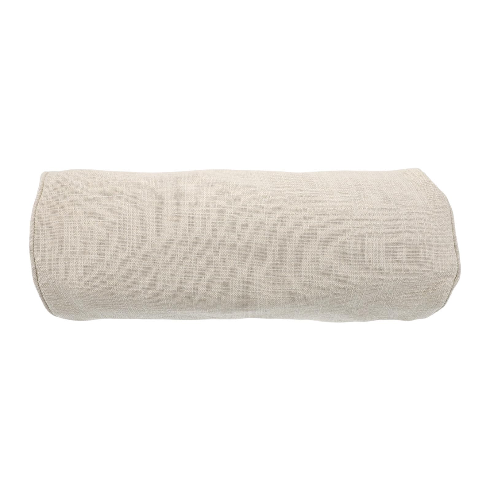 Housse de coussin cylindrique 100% coton et lin, textile noble beige clair