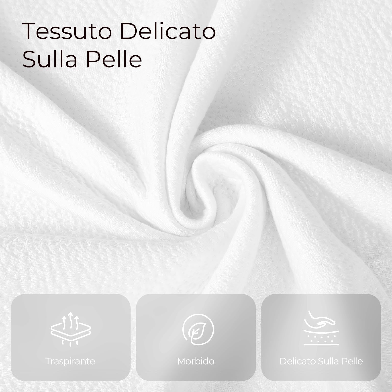 Sweetnight Materasso Topper con Memory Foam in Gel, 160x190 cm, spessore 10 cm, con Fondo Antiscivolo, Coprimaterasso in Schiuma di Supporto con Tessuto Morbido e Traspirante, Sfoderabile e Lavabile