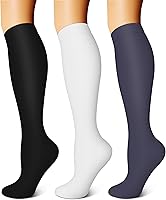 Vista 10 de FEYHAY Calcetines de compresión de cobre (3 pares) de 15-20 mmHg de circulación es la mejor atlética y diaria para hombres y mujeres, correr