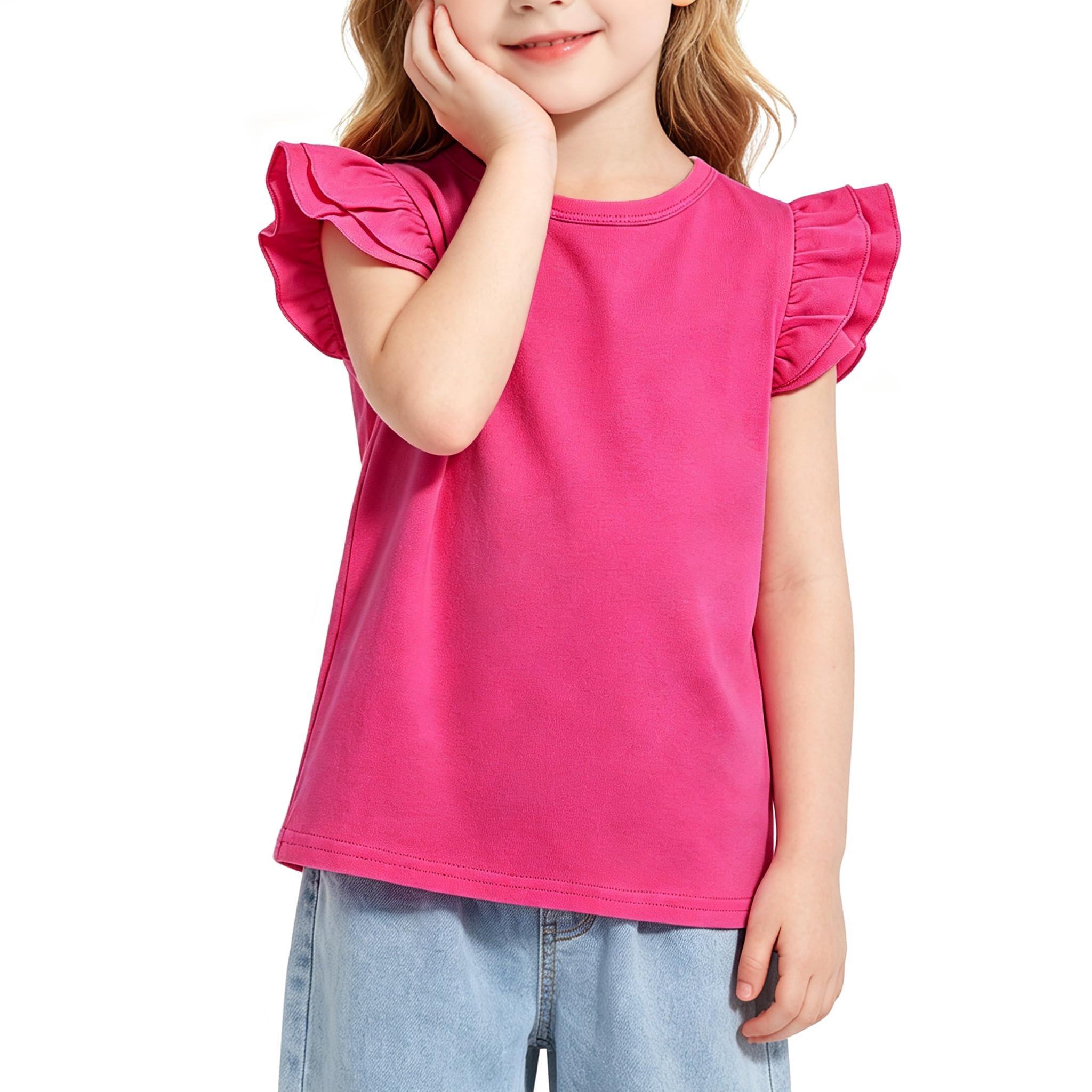 Magic Park 1-14Y Toddler Girl Cotton T Shirt Kids Ruffle Tee Top