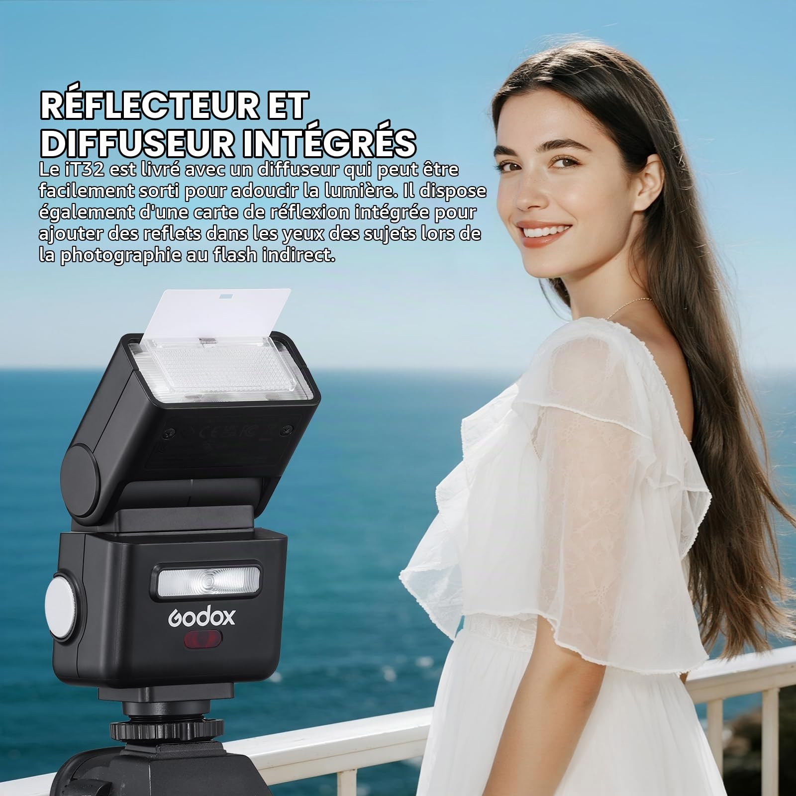 GODOX iT32 Flash TTL avec X5-O Déclencheur pour Appareil Photo Olympus et Panasonic, Compatible avec X3, X3Pro, XPro, X2T, avec écran Tactile, Réflecteur, Diffuseur, Charge USB-C