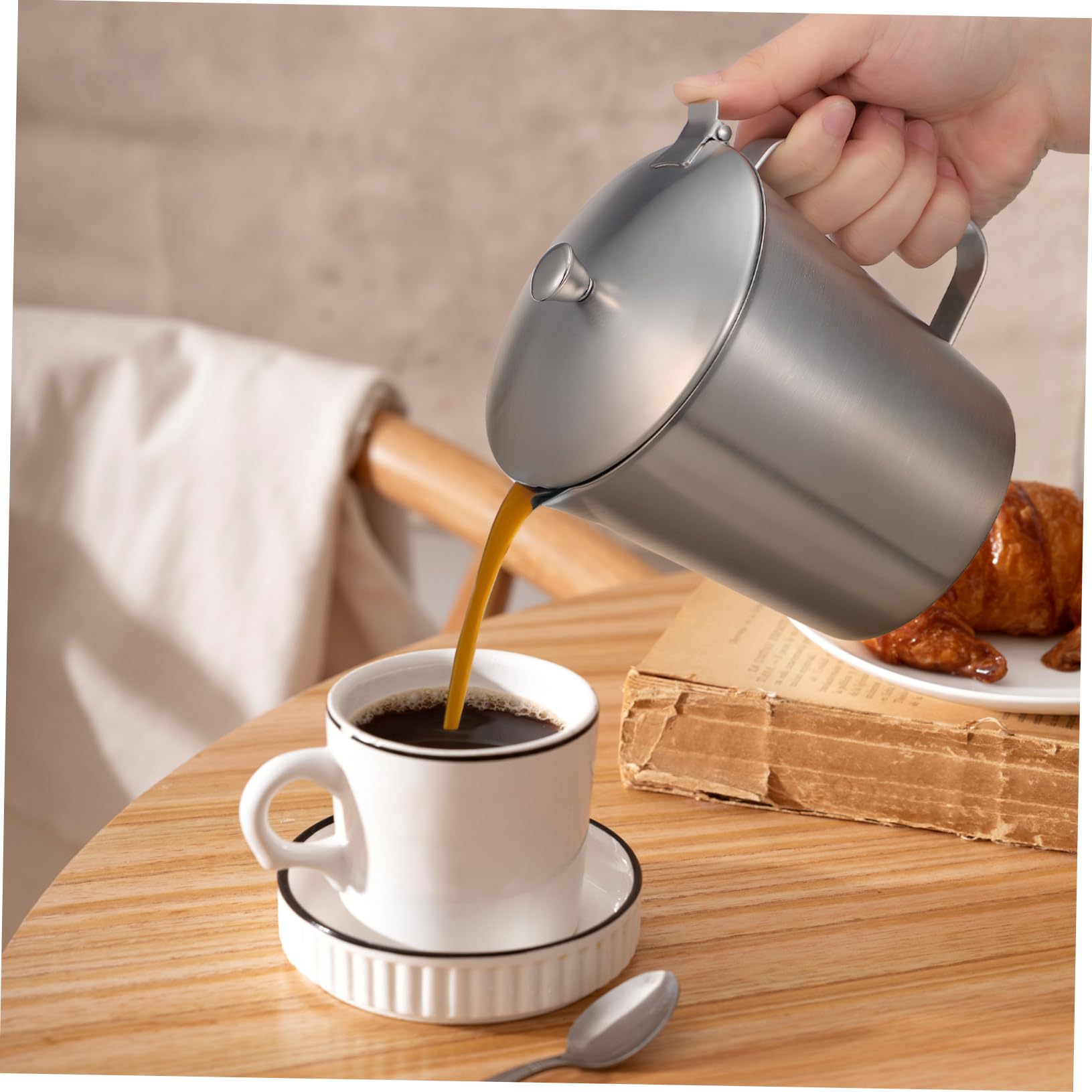 BESPORTBLE Tasse à Mesurer avec Couvercle Graduée pour Latte Art Pichet à Lait pour Expresso