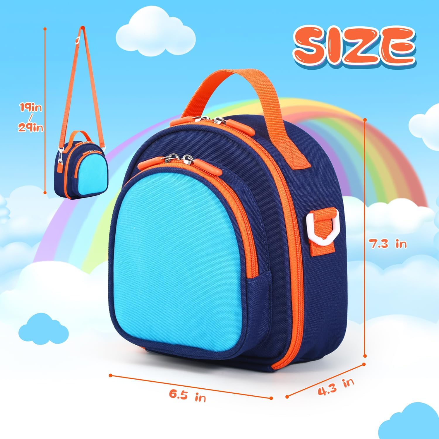 Carrying Case Compatible with Yoto Mini (2024 Edition),30 Cards Storage Bag with Handle and Shoulder Strap, Travel Storage box for Player & Headphone Accessories (Blue) - Image 2