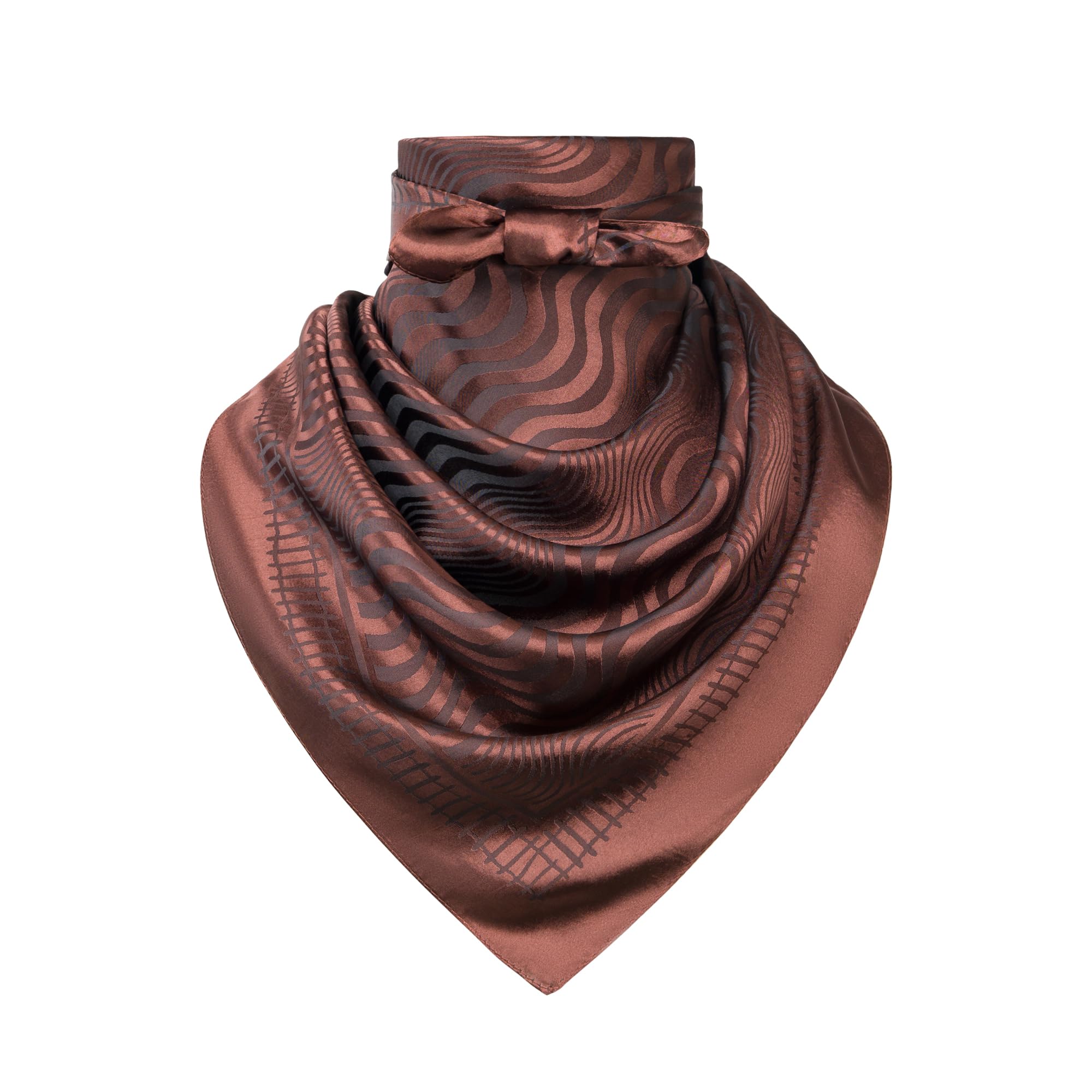 35" Men's Large Square Jacquard Scarf - Cowboy Wild Rugged Style, With Gift Packed