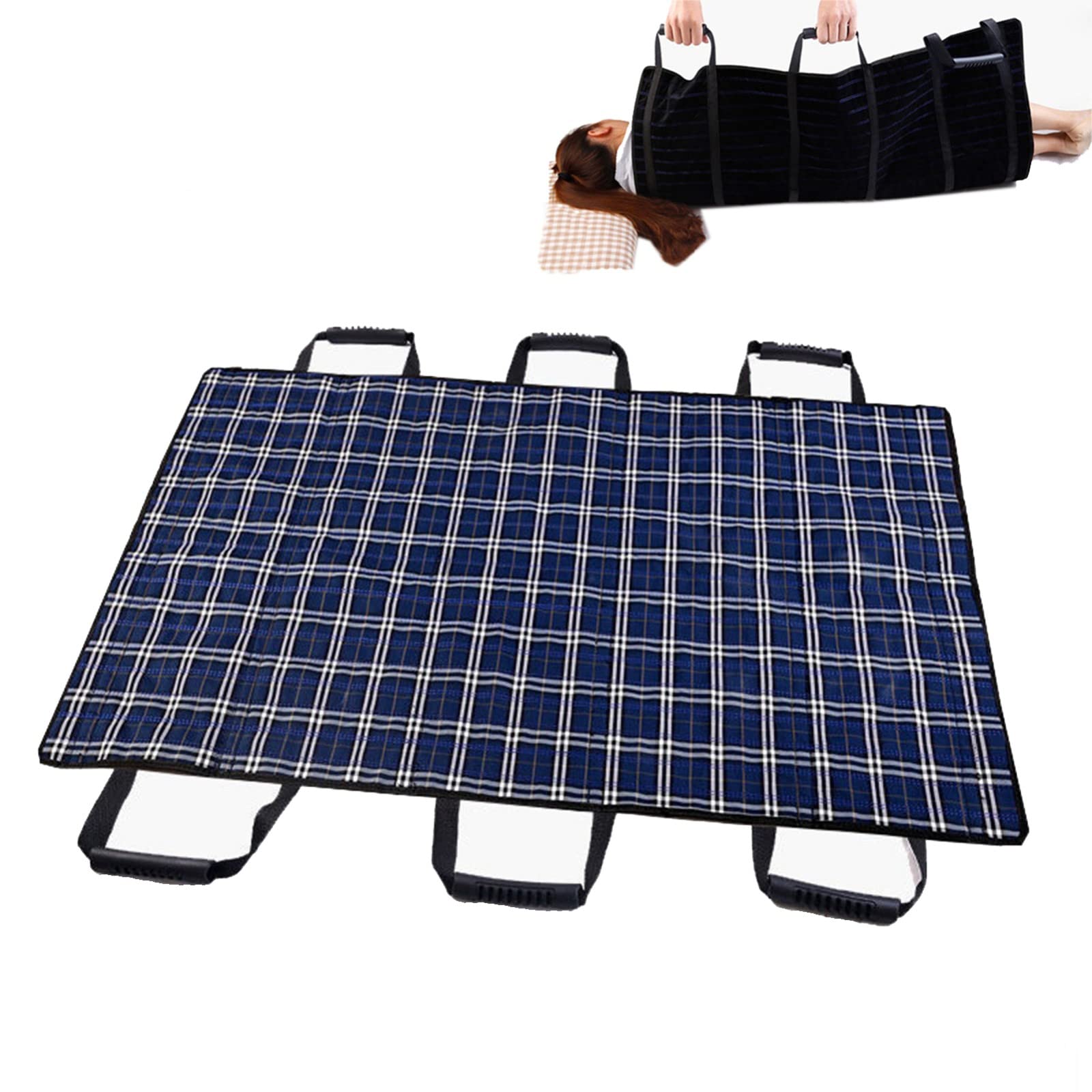 Cinturón de Transferencia, Reutilizable Sábanas Deslizantes con Asas para Traslados de Pacientes Volteo Reposicionamiento en Camas Cuidados Domiciliarios,160 x 68 cm