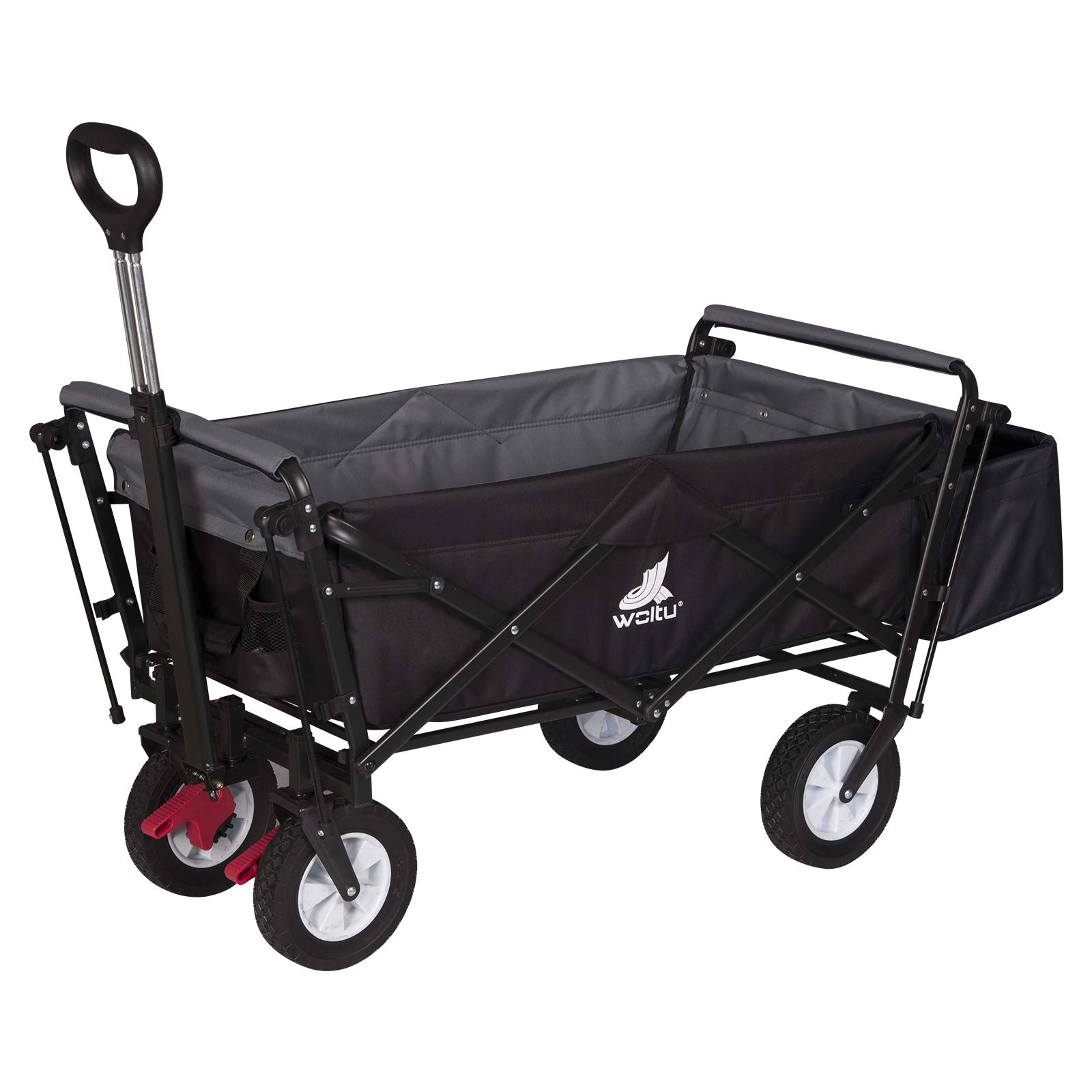 WOLTU Carrito de Jardin con Toldo de Protección Carga Ruedas con Freno para Playa Acampada Exteriores Máx.80kg Color Antracita,