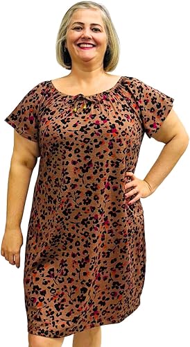 Vestido Estampado Plus Size Midi Ciganinha