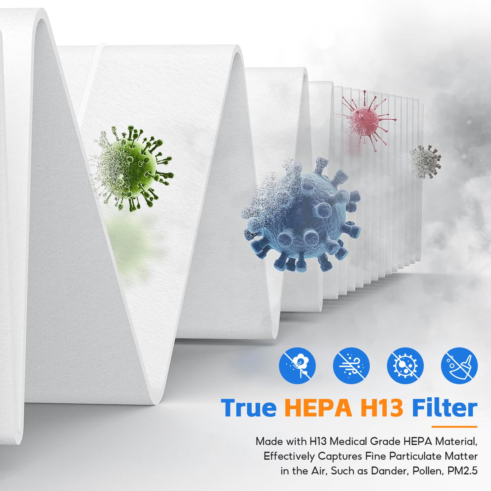 Lot de 2 Filtre de Rechange FY0194/30, FY0293/30, Compatibles avec Filtre de Remplacement Philips pour Purificateur d'Air Série 800 AC0830/10, AC0820/10, AC0819/10 et AC0951/13, H13 True HEPA Charbon