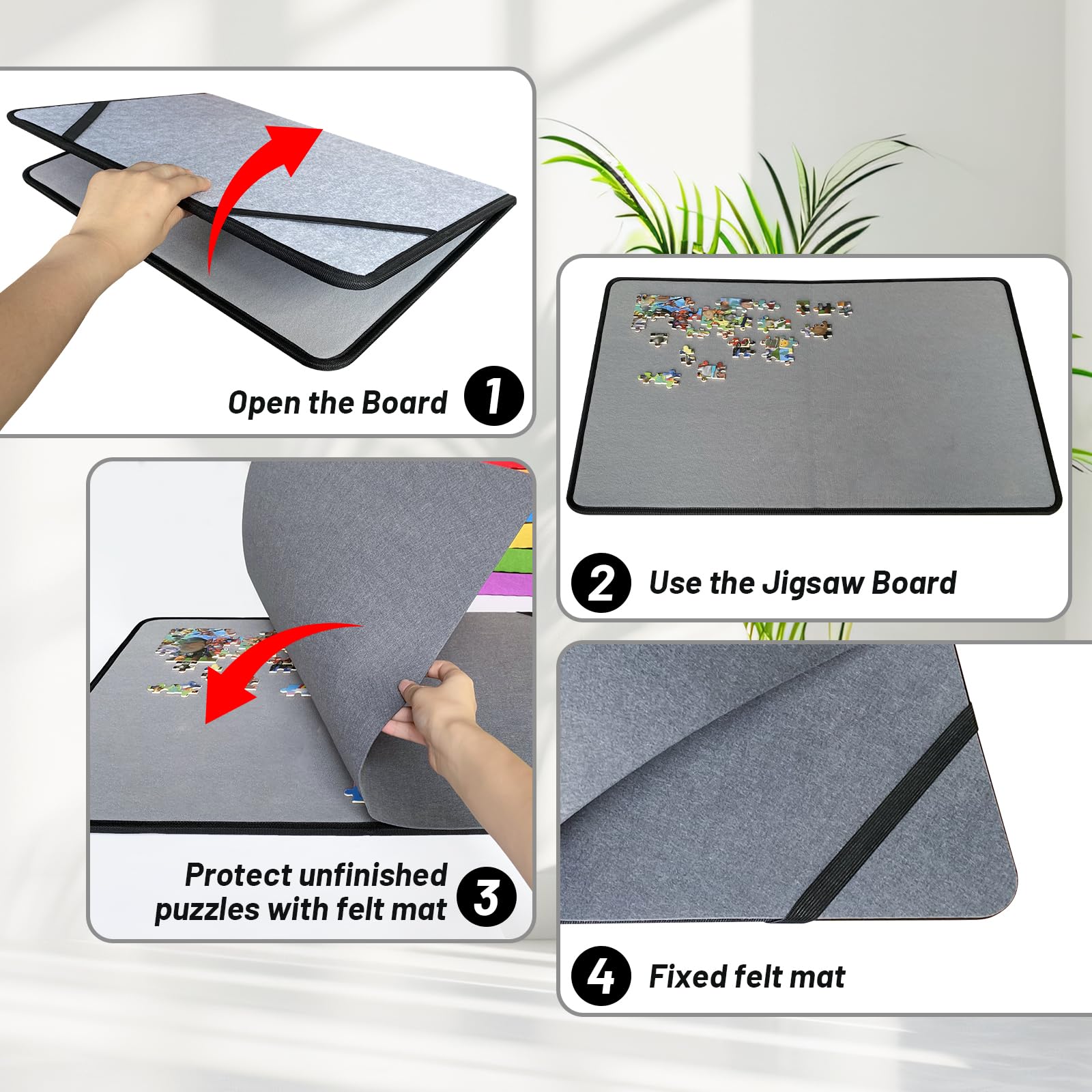 Amazon.co.jp: 折りたたみ式パズルボード パズル分類トレイ6個付き