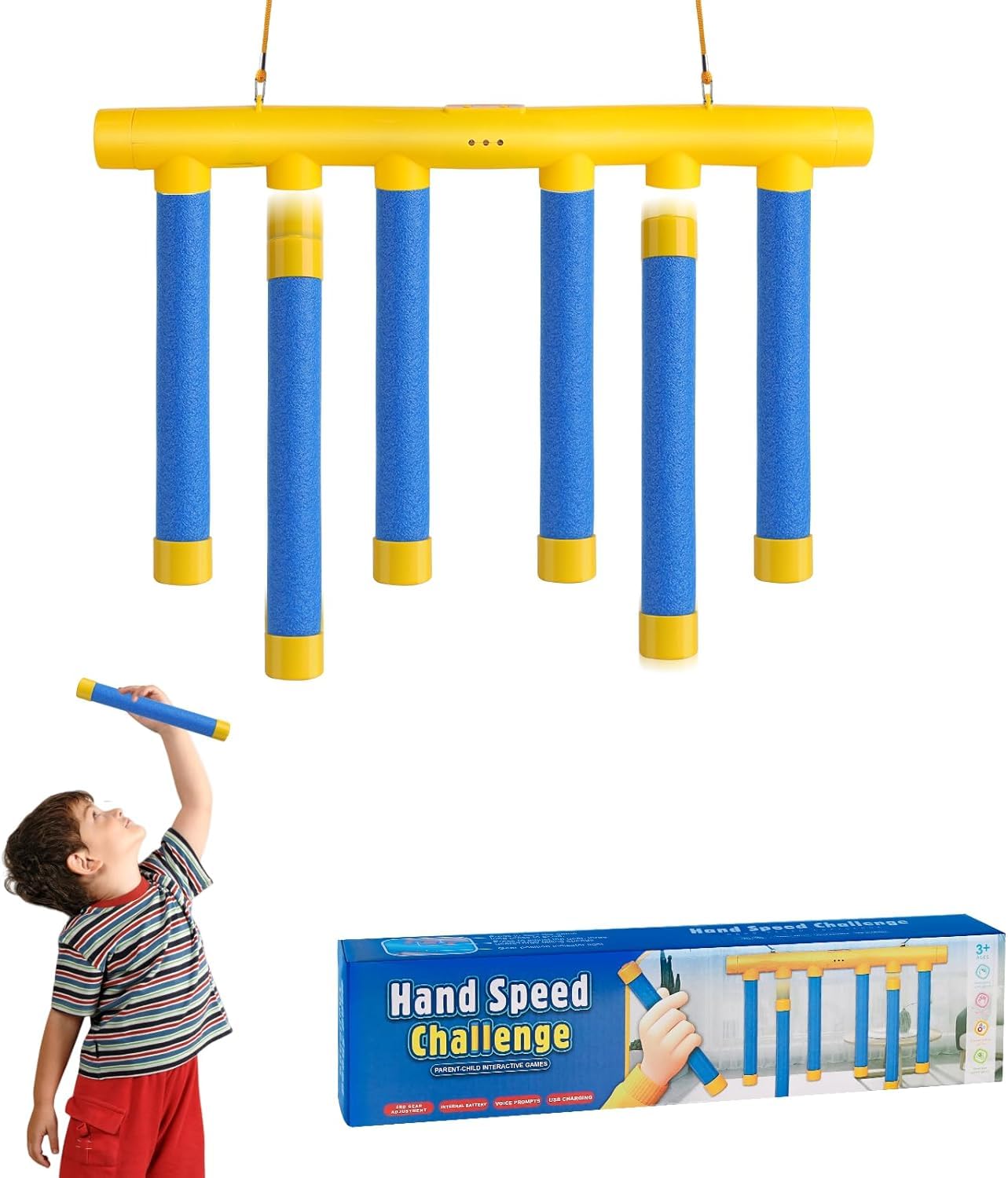 Catching Sticks Game - Hand Speed Challenge Toy Adult Kid, 3 Speeds Reaction Training Stick Sensory Toys, Kids Drop Pick up Sticks Game, Hand-Eye Coordination Gift for Party/School/Family TOY 0115