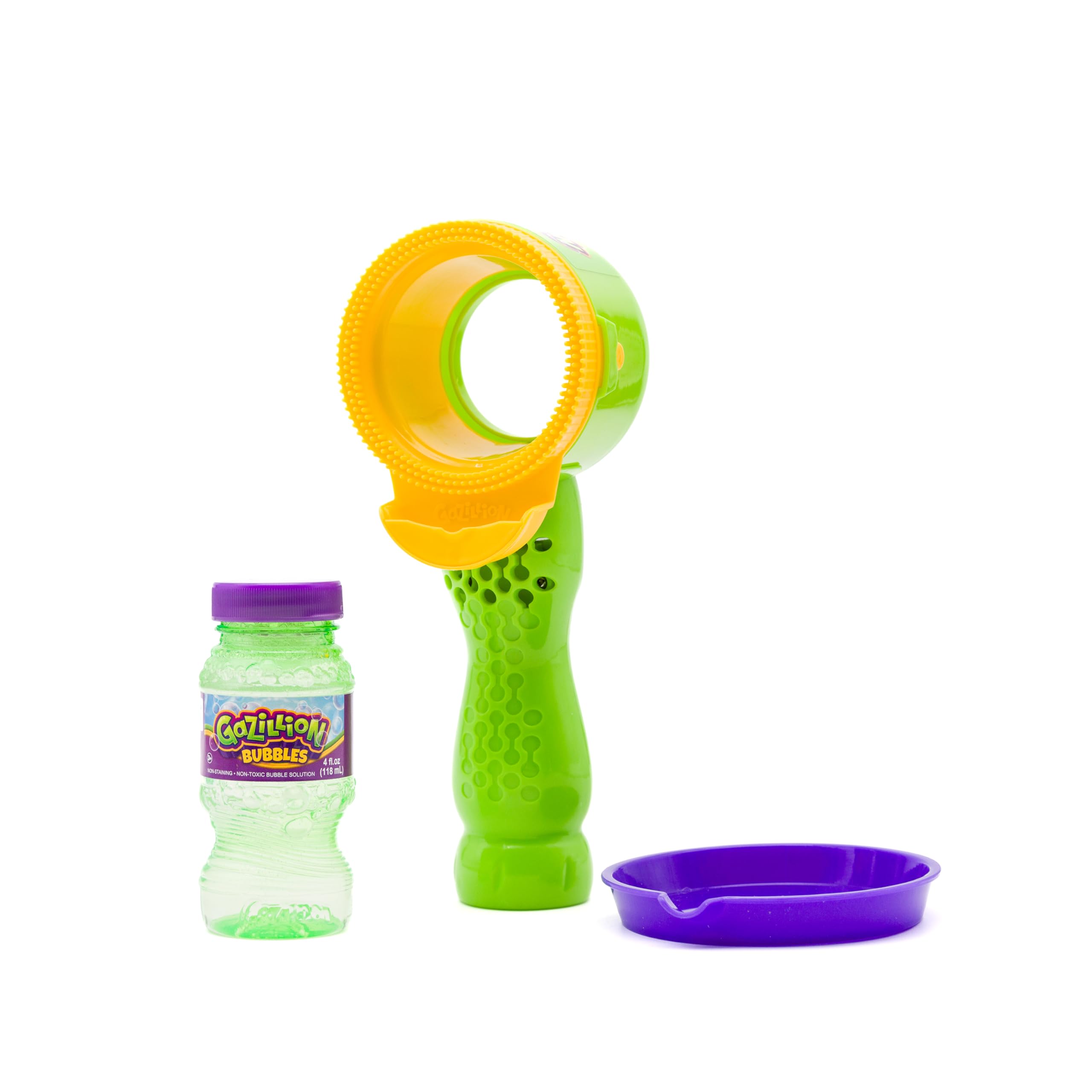 Gazillion Bubbles VorTech Wand Toy for Toddlers Easy, Safe, Push-Button Bubble Fun, Includes 4 oz Solution and Dip Tray