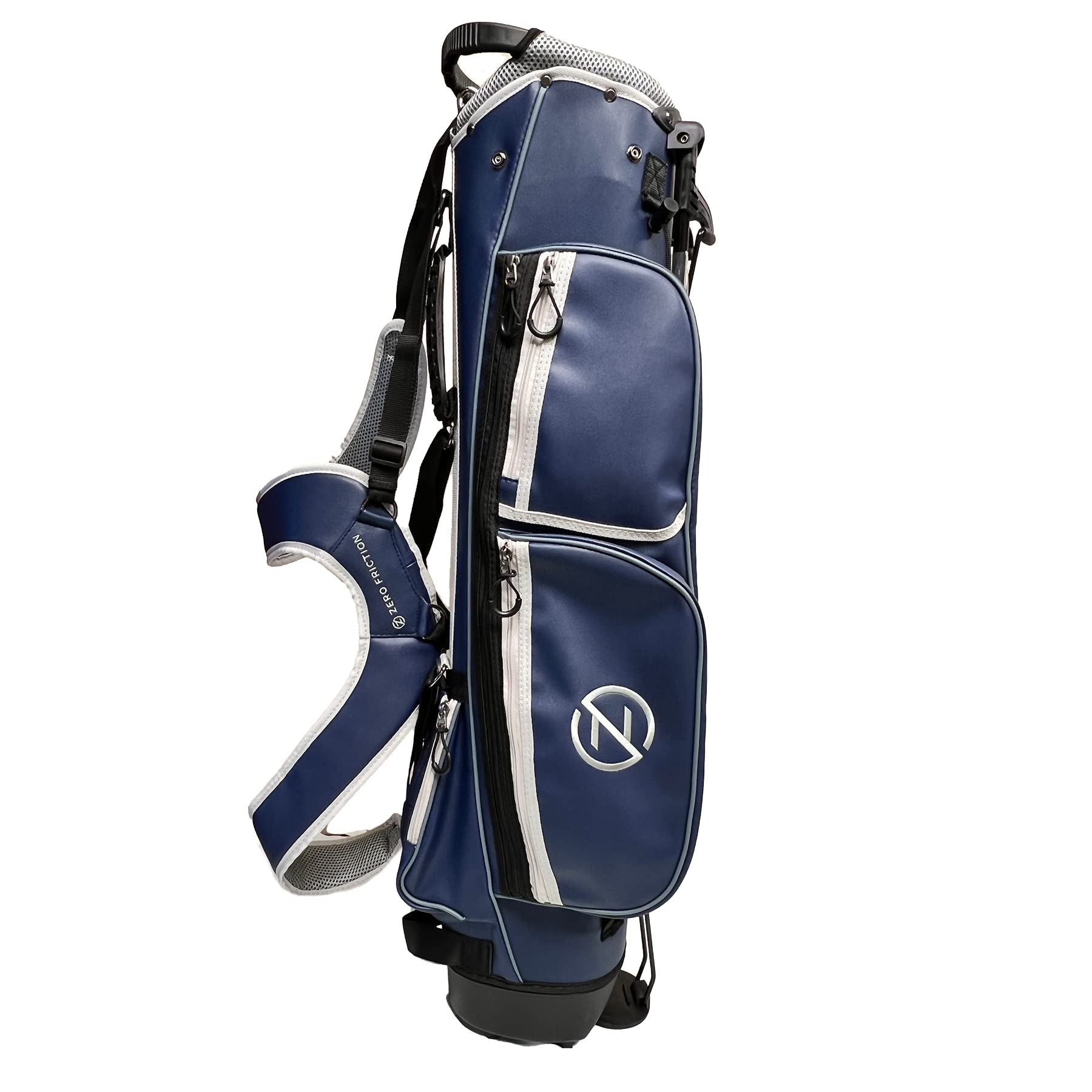 Zero Friction 5 Pocket PV Leather Pencil Bag, Navy