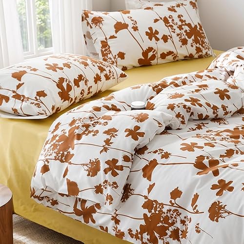 Miniatura 10 de FADFAY Juego de funda de edredón tamaño individual XL, 100 % algodón, color blanco y azul marino, reversible, para dormitorio universitario, juego