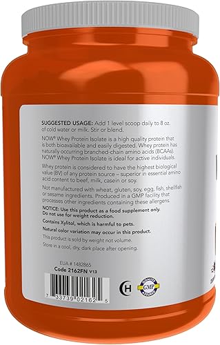 Miniatura 3 de NOW Sports Nutrition aislado de proteína de suero de leche 088oz con BCAA chocolate cremoso en polvo 18 libras