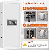 Vista 7 de 31.5" Tall Fireproof Wall Safes Between the Studs 16" Centers, Hidden Wall Safe with 3 Removable Shelf & Silent Mode, Heavy Duty Wall Mount Safe for