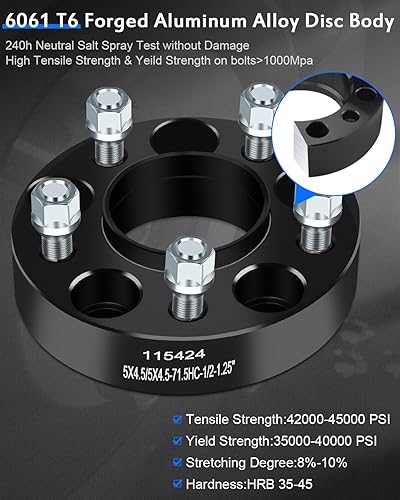 Miniatura 5 de ECCPP 2 espaciadores de rueda de color negro de 1.25 pulgadas de ancho, se ajusta a Lincoln Aviator, Ford, Mustang Ranger, Mercury Mountaineer, 4