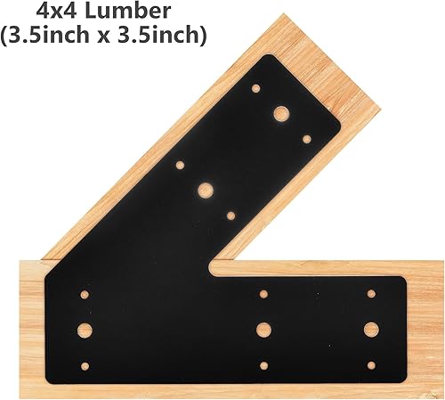 Miniatura 4 de Soporte plano de ángulo de 45 grados (2 piezas) con recubrimiento en polvo como placa de reparación, soportes en ángulo, placa de rodilla y soporte