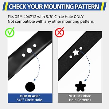 GICOOL 406712 Mulching Blade with 5/8'' Circle Mounting Pattern for 21'' Deck Push Lawn Mower Craftsman Husqvarna 532406712 165833 175064 189028 532189028