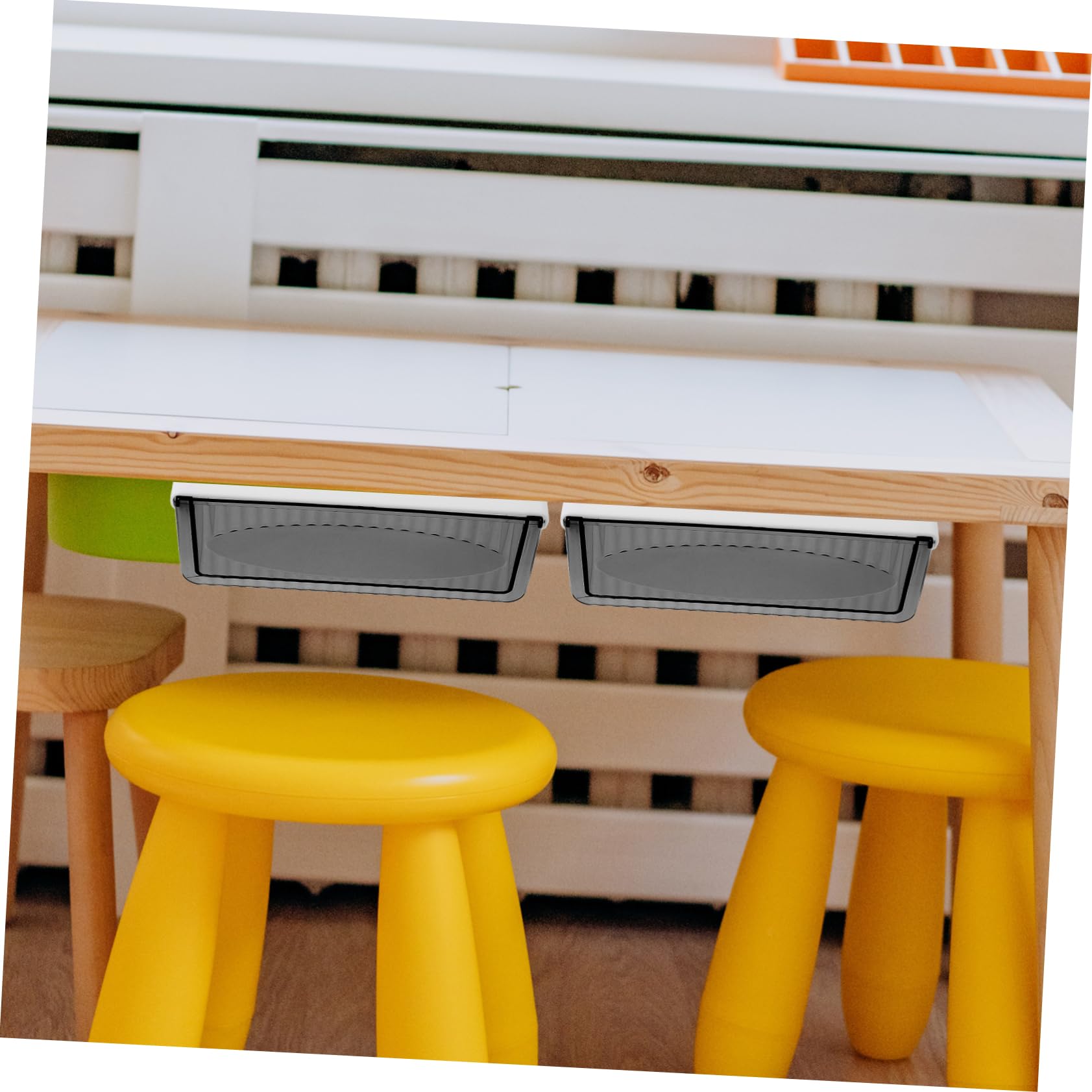 DOITOOL 2pezzi Sotto Scrivania in Plastica Resistente Organizzatore di Stoccaggio per Ufficio e Casa Cassetto Scorrevole per Cancelleria e Oggetti