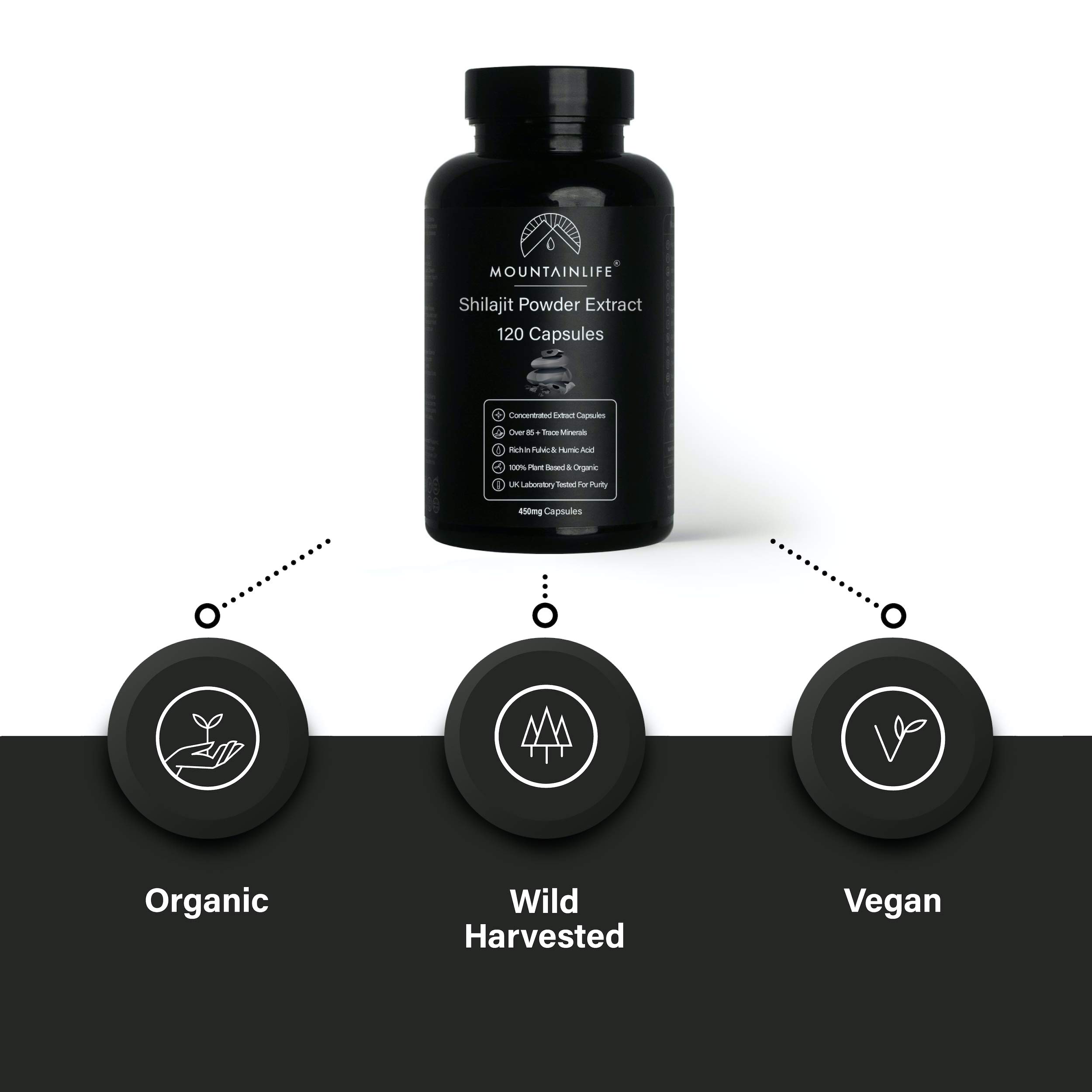 Mountainlife Natural Shilajit Capsules UK Lab Tested 120 Extract