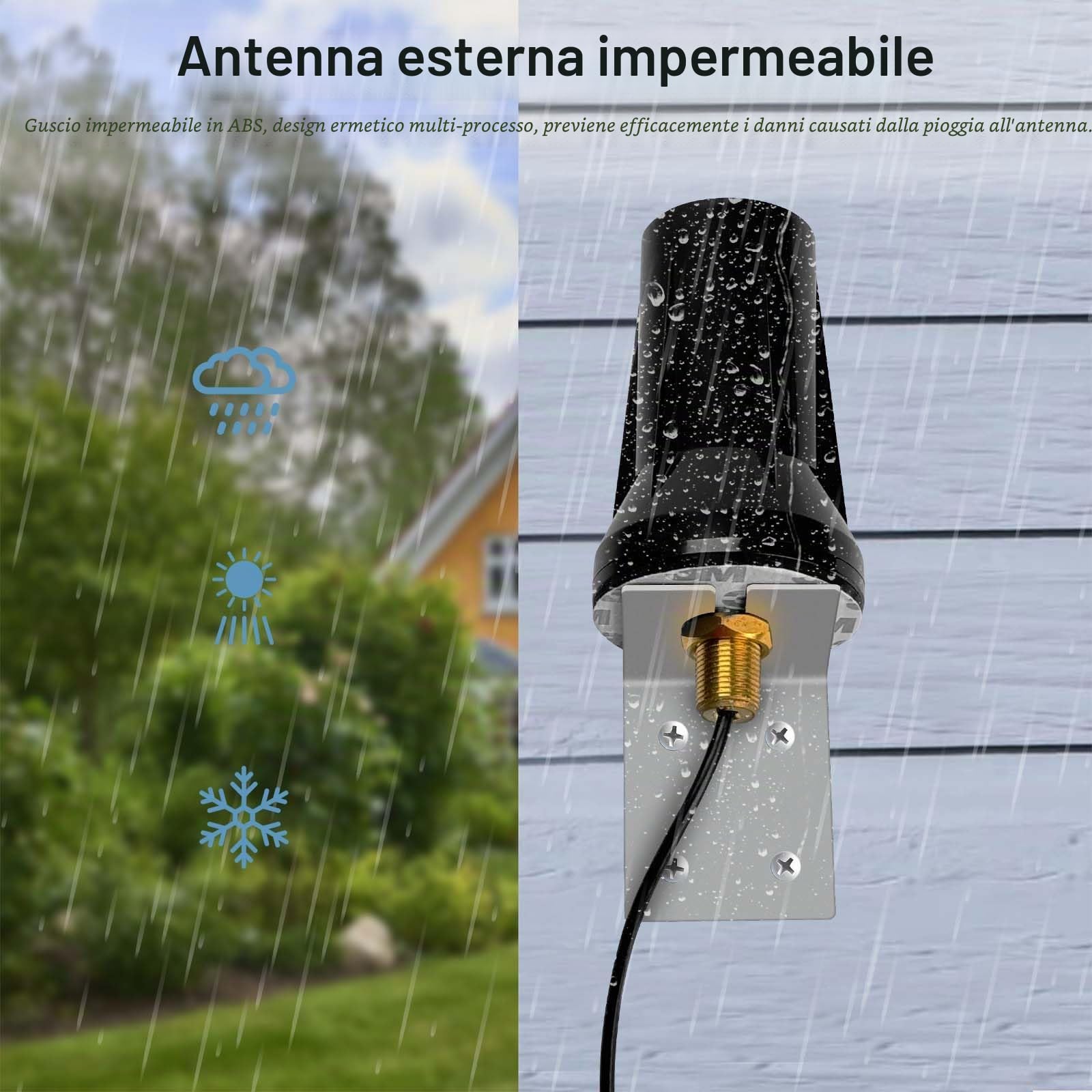 Antenna 5G 4G LTE Esterna 7DBI Omnidirezionale Amplificatore Segnale Interni Esterni Impermeabile Connettore SMA 700-6000MHz，GSM/GPRS/2G/3G/4G/5G per LTE Router Monitoraggio Della Sicurezza-3M