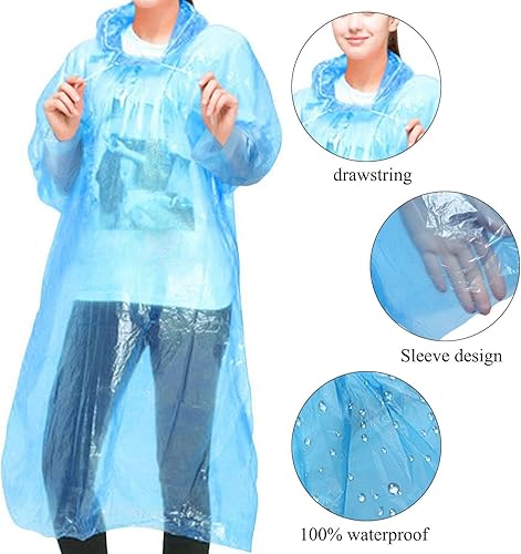 Miniatura 4 de INNOCHEER - Ponchos de lluvia para la familia, paquete de 12, impermeable desechable de emergencia para niños y adultos, camping, senderismo al aire