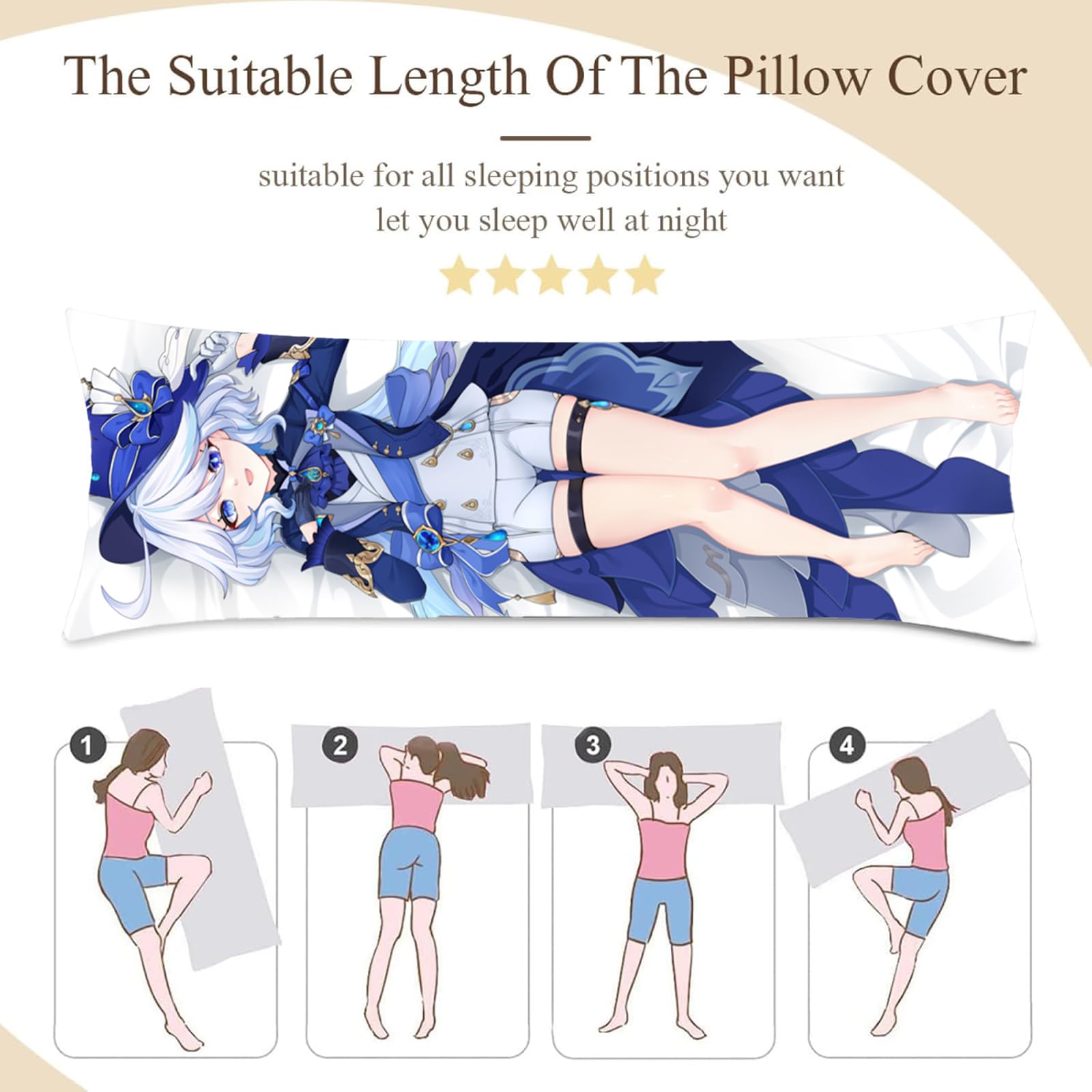 The Best Waifu Pillow Picks for 2026 1 AnimeLull Cover AnimeLull Anime Body Pillow Cover, 59 x 19.6 in — product photo