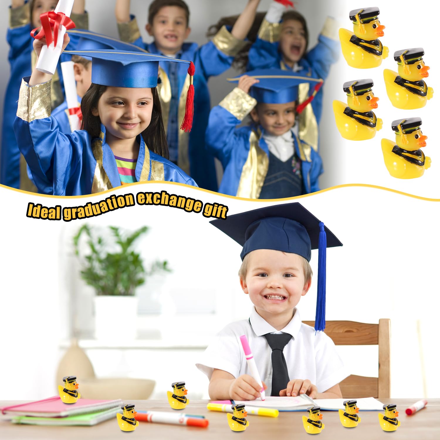 Miniature Ducks 80 Mini Resin Ducks With Graduation Caps - Tiny ...