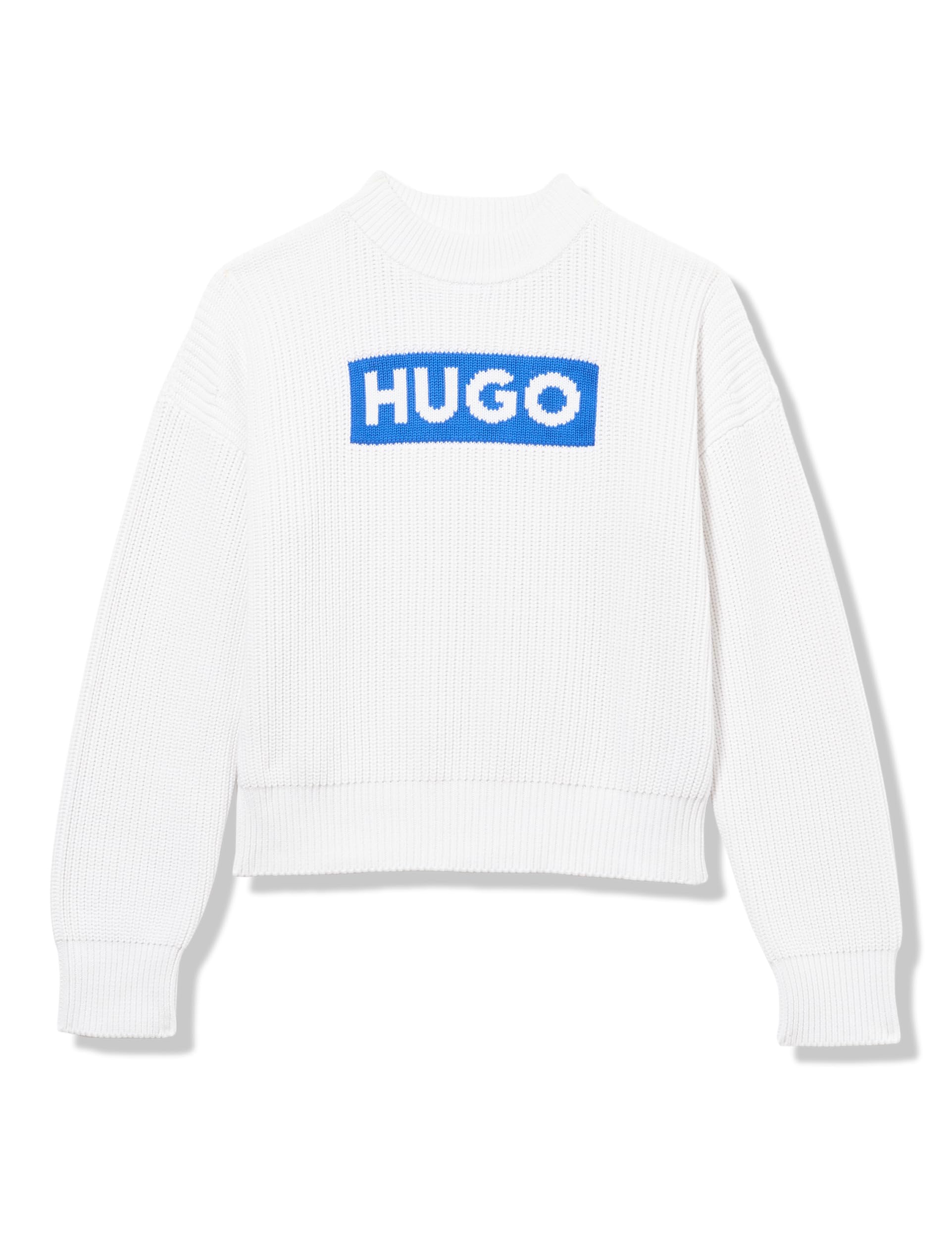 HUGO Women's Big Logo Cotton Pullover Sweater(SZ S)