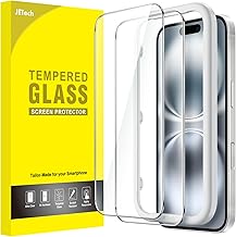 JETech 2 Pack Screen Protector for iPhone 16 6.1 Inches, Tempered Glass Film with Easy Installation Tool, Compatible with Cover, HD Clear