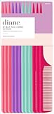 Diane Rat Tail Combs, 9-Inch Fine-Tooth Hair Styling Comb with Pointed Tip for Sectioning, Parting, and Teasing, Assorted Colors, 12 Pack