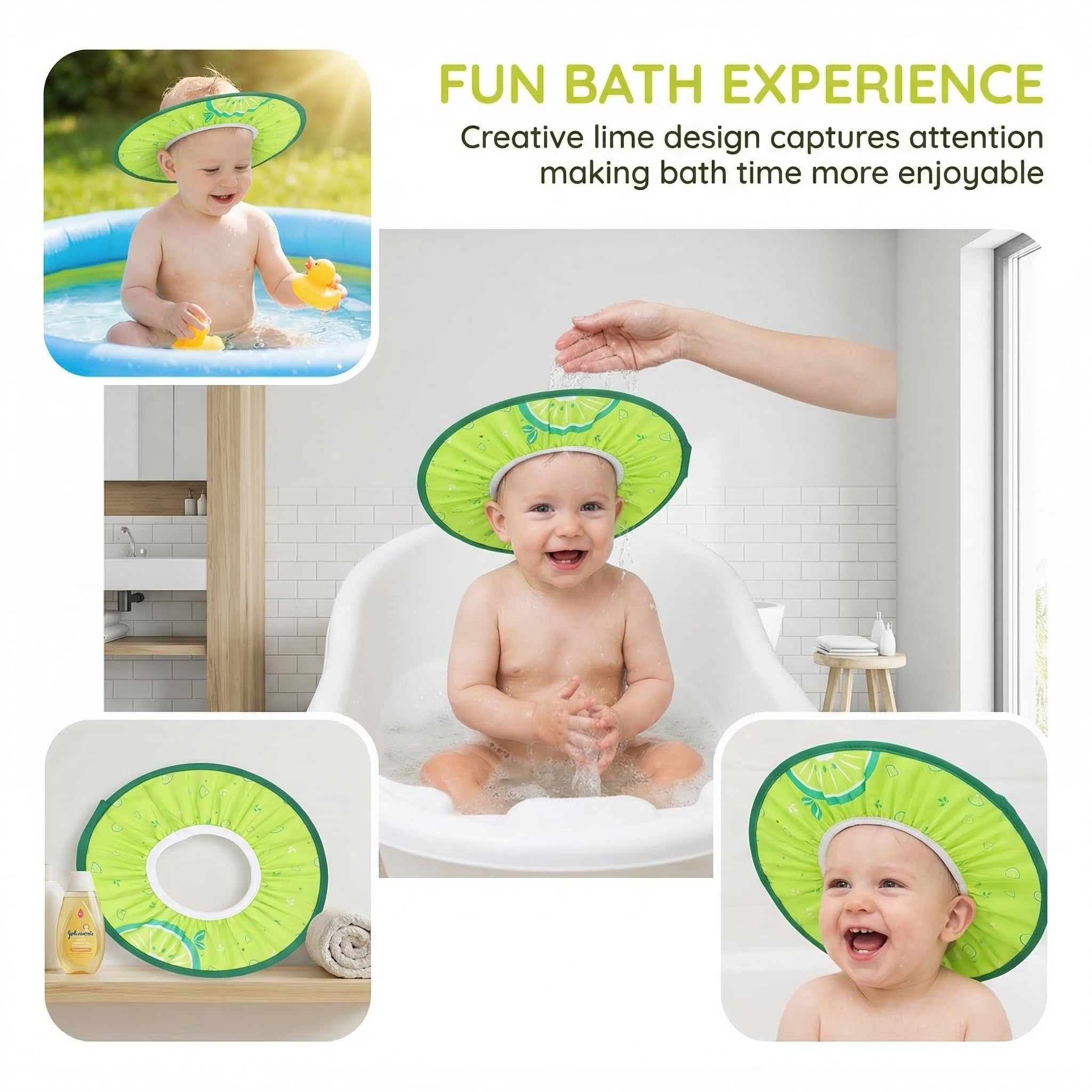 Shampoo Shield Adulto Bambino Shampoo Cap Baby Visiera Bagno Bambino Cappello Per Bambino Bella Doccia Tpe Cuffia Doccia Il Cerchio Cappello Verde per Bambino Adulto Lavaggio Dei Capelli Scudo