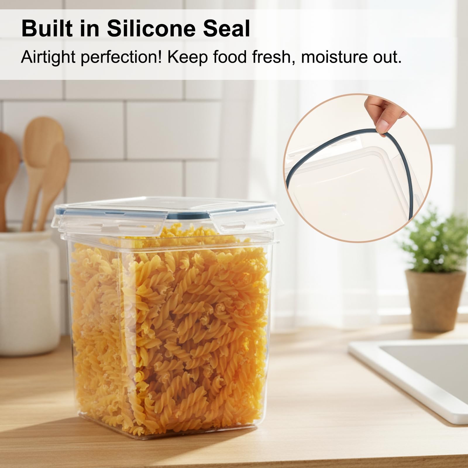 Skroam Set di 72 contenitori per alimenti con coperchi ermetici (36 contenitori e 36 coperchi), contenitori in plastica a prova di perdite da cucina per dispensa e conservazione – contenitori per la