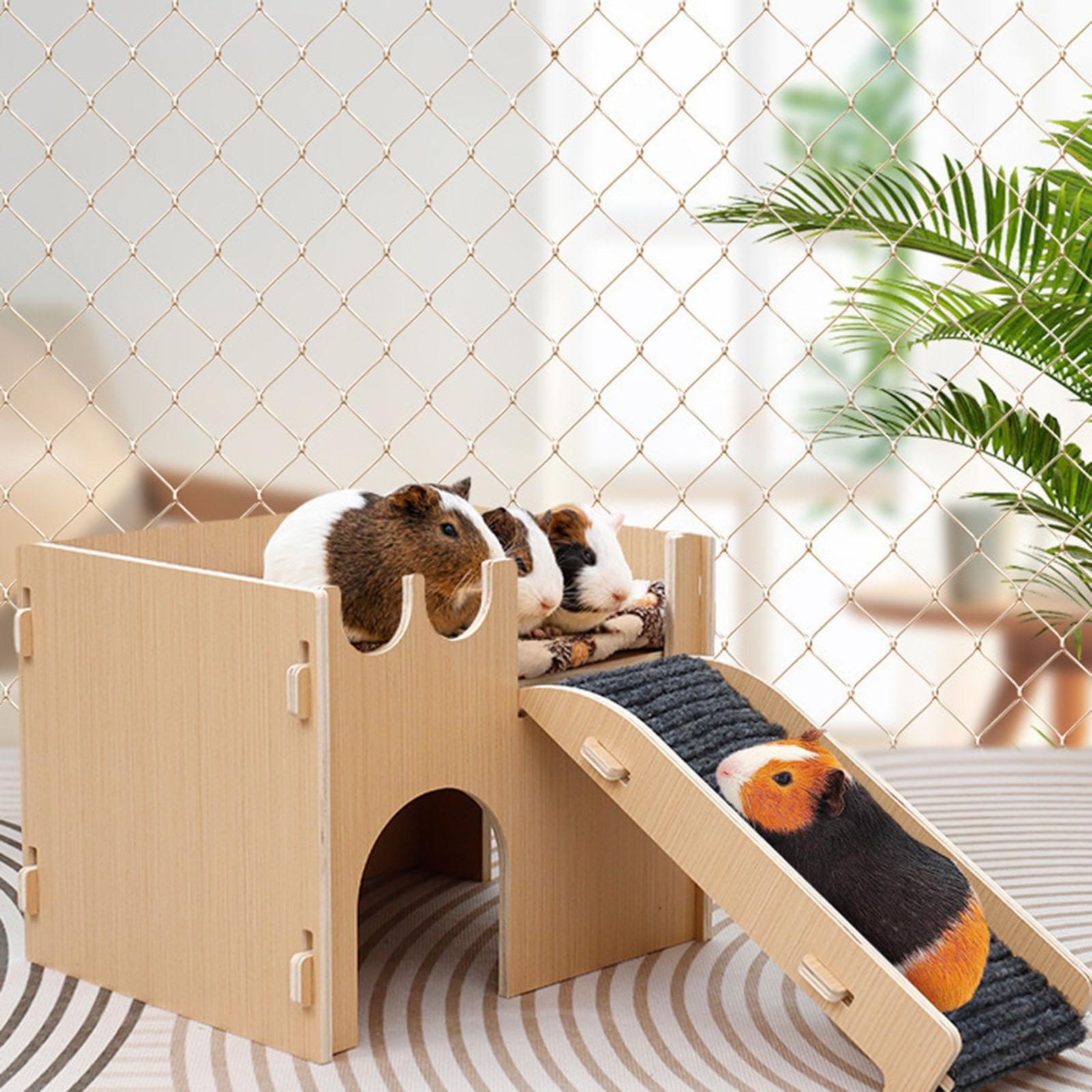 Habitat per Piccoli Animali in Legno con Divertente per Scala da Gioco per criceti, Offre un'area sicura per Dormire e Giocattoli per la casa dei