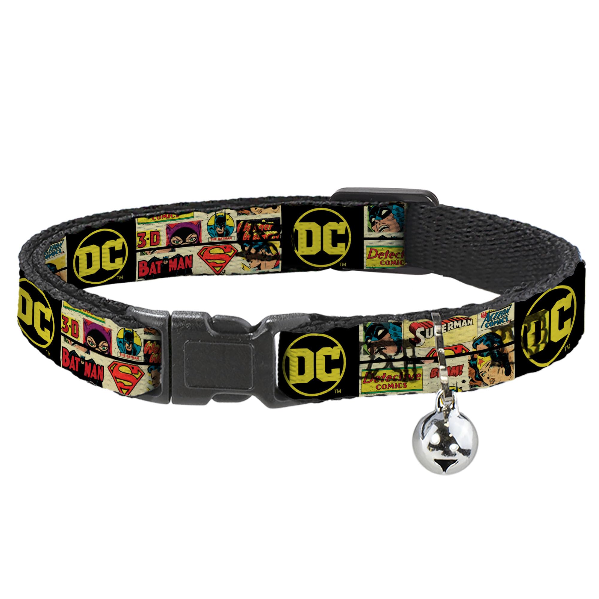 Collier pour chat DC Comics avec clochette de sécurité et clip réglable