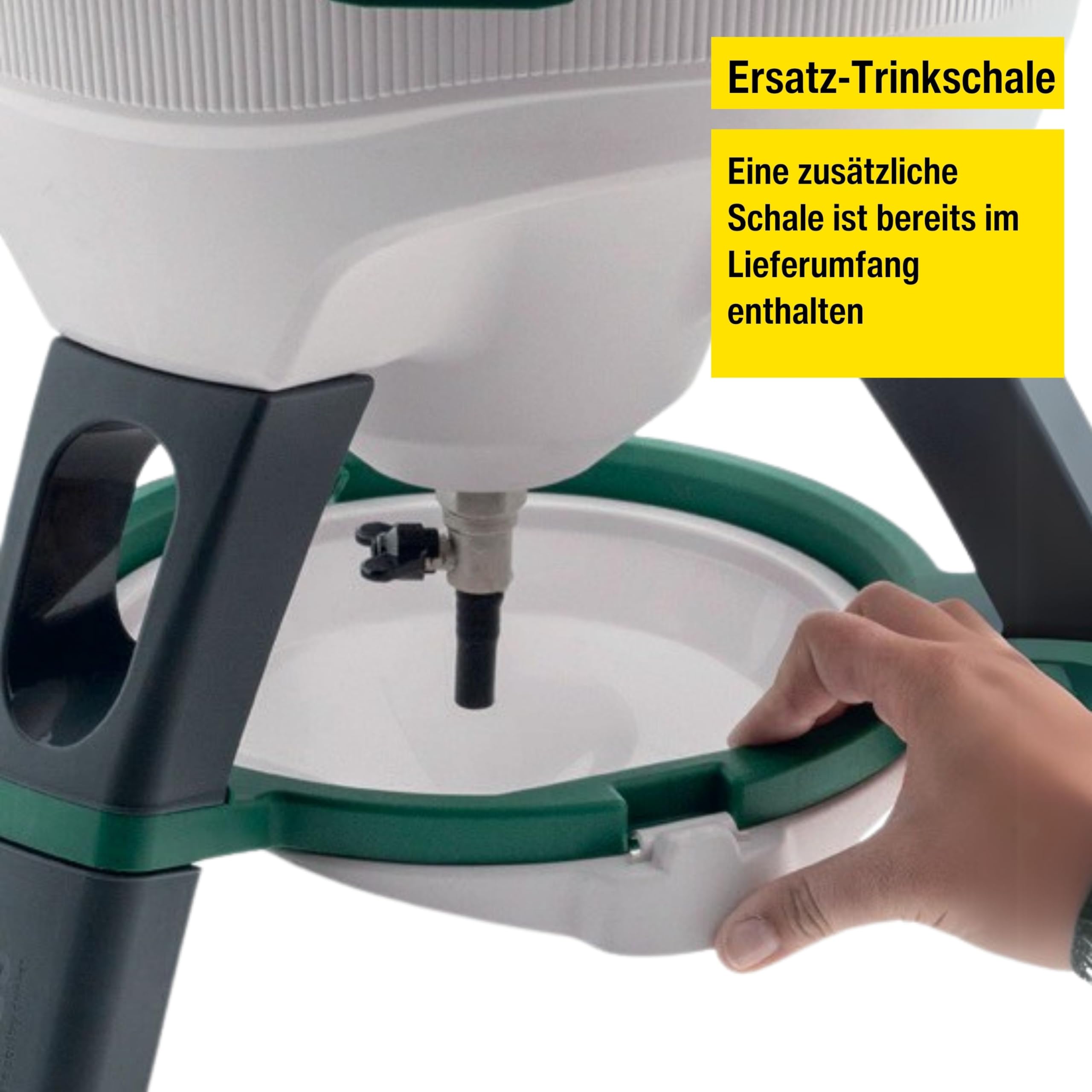 horizont Hühnertränke Optimus 25 L für bis zu 25 Hühner, inkl. Ersatztrinkschale, Zweiteiliger Wassertank - Geflügeltränke - Automatische Tränke - Wasserspender