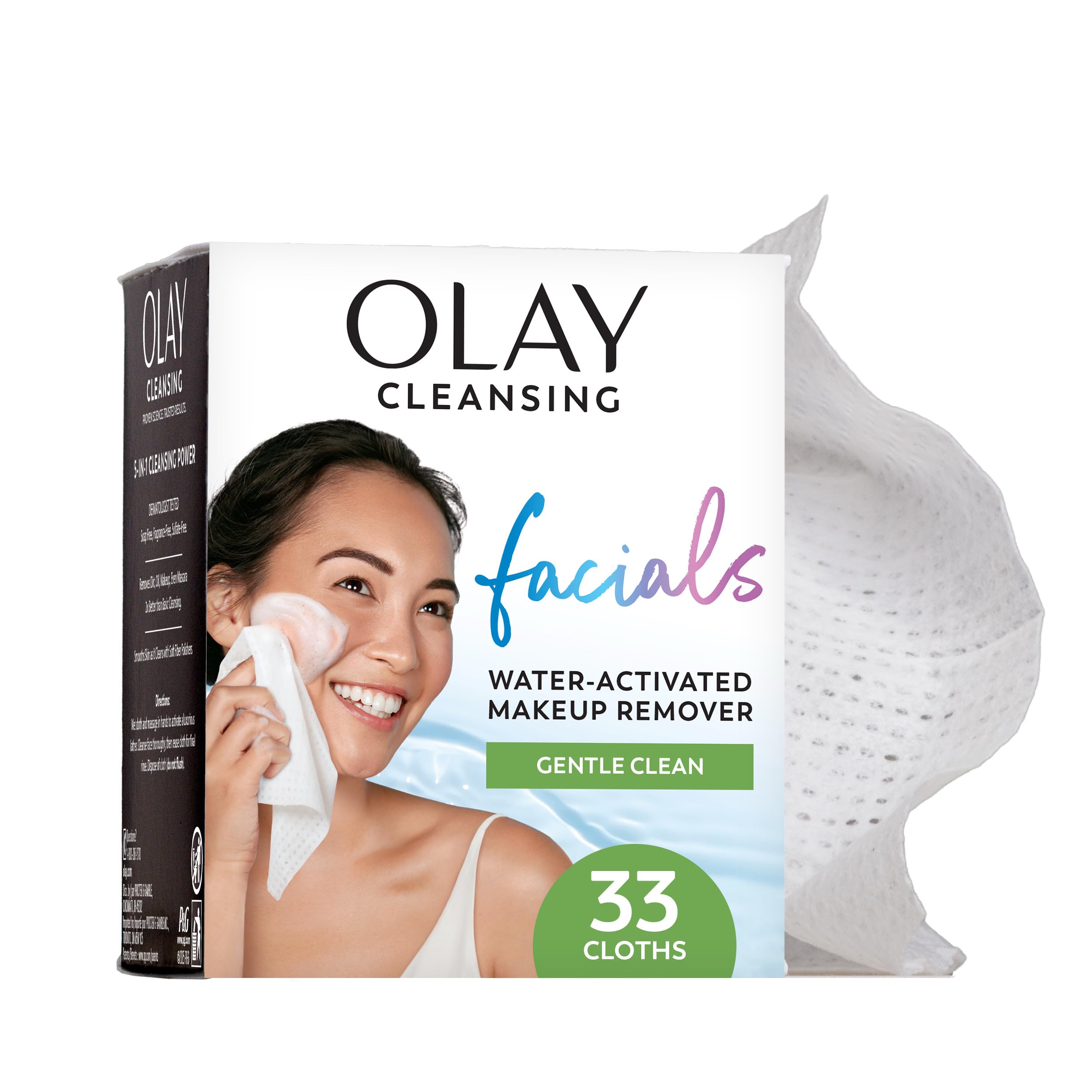 Olay 4-in-1 Sensitive Daily Facial Cloths, 33 ct