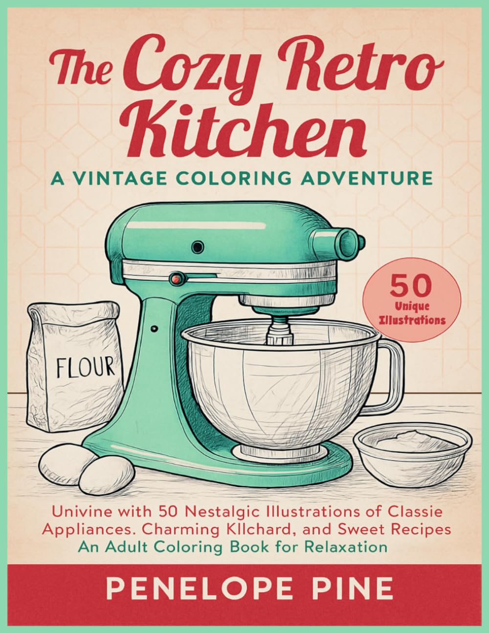 The Cozy Retro Kitchen A Vintage Coloring Adventure: Unwind with 50 Nostalgic Illustrations of Classic Appliances, Charming Kitchens, and Sweet