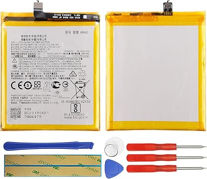 Duotipa KR40 Battery Compatible with Moto One Vision XT1970/One Action XT2013-4 P50 with Repair Tool Kit