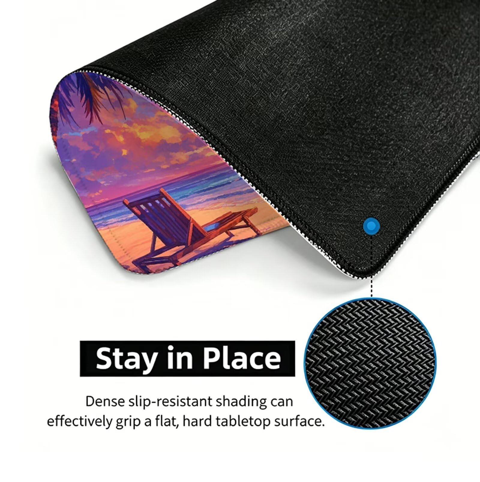 Tappetino Mouse Estate Tappetino Mouse XXL 150x80 cm Mouse Pad Vacanza Sottomano Scrivania Ufficio Grande, Mousepad Gaming Antiscivolo Impermeabile, Tappeto per Accessori Computer, Gamer Regalo W6-873