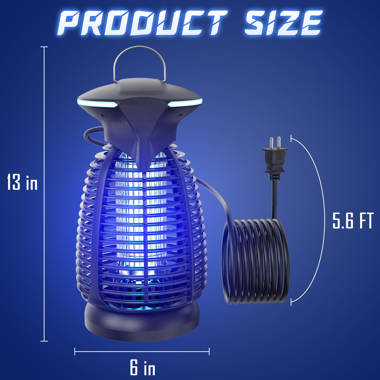 Matainsectos eléctrico al aire libre – 4200 V de alta tensión, luz LED impermeable para mosquitos, moscas, patio, porche, garaje, patio trasero, casa