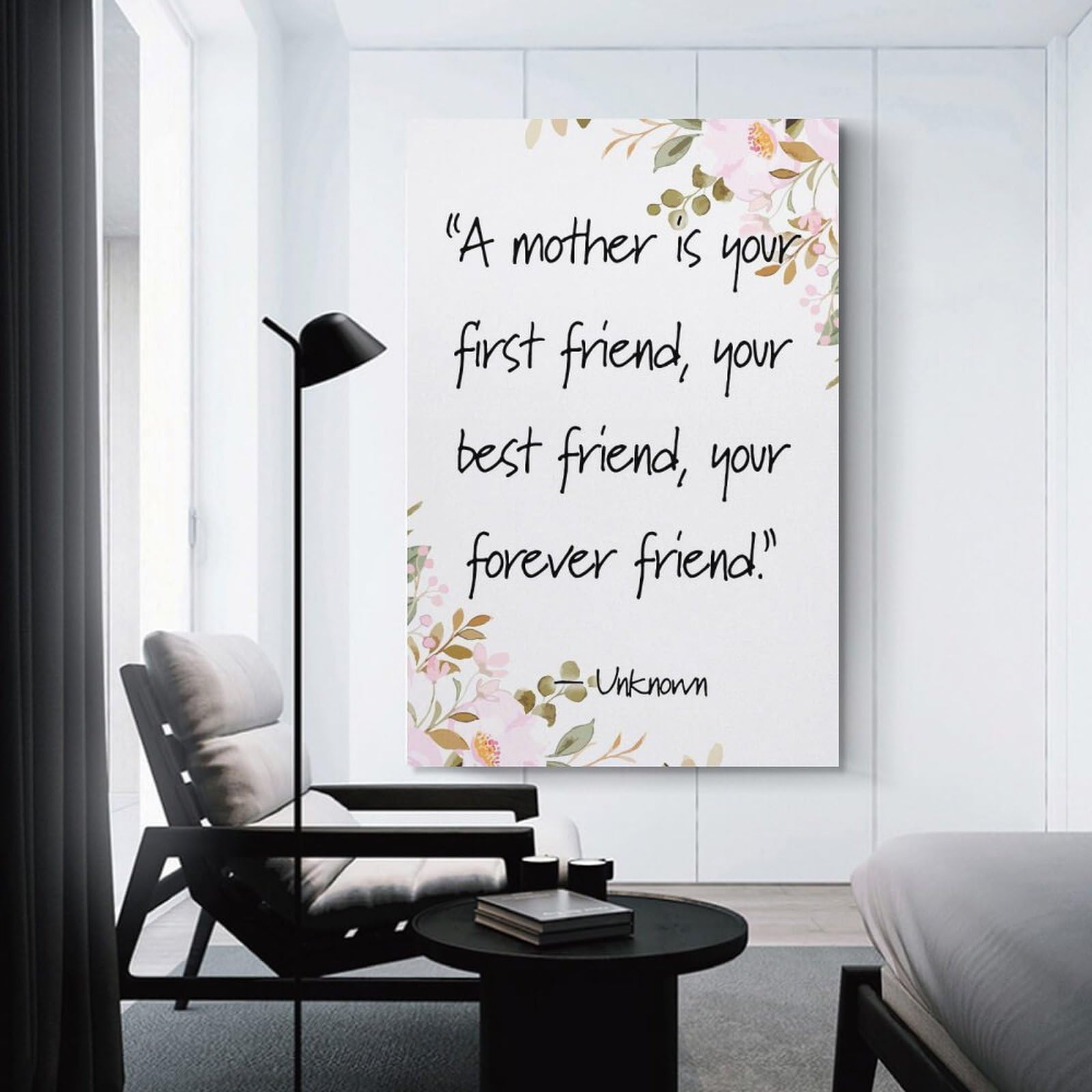Junmoney Wall Art Print Love Mom, 08x12inch(20x30cm), for Study, Office Or Focused Interiors, Decorative Artwork for Productive Spaces