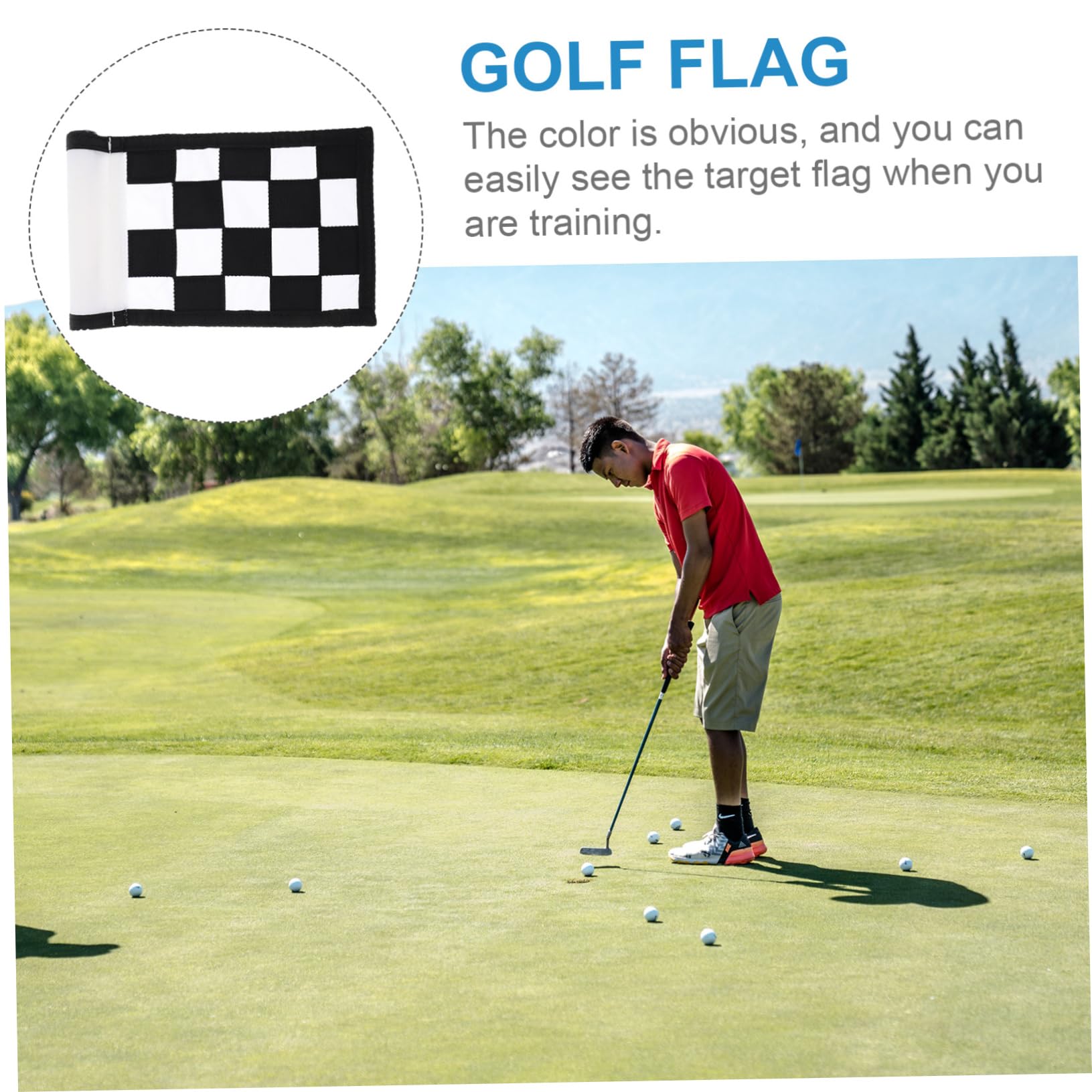 MUSISALY Checkered Training Flag for Golf Practice Lightweight Portable Practice Flag Textured for Enhanced Skill Development The Course
