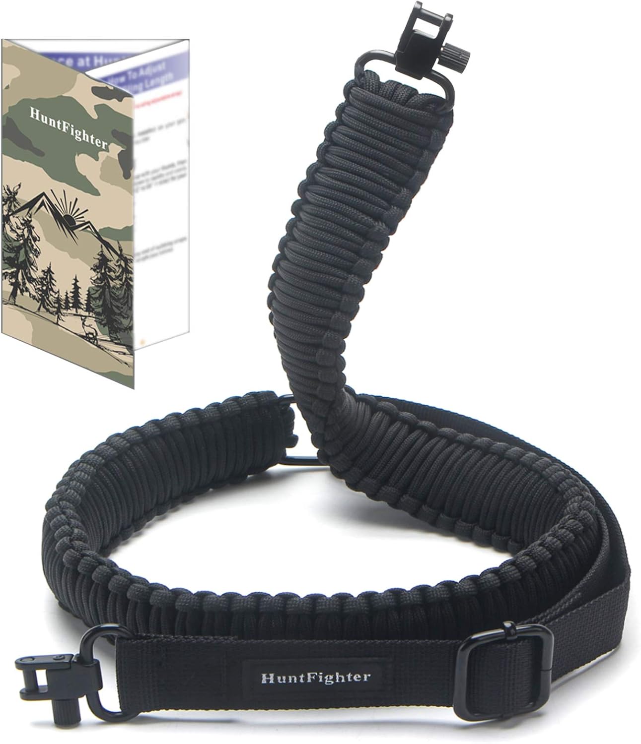 HuntFighter Rifle Sling with Swivels, 550 Paracord 2Point Gun Sling