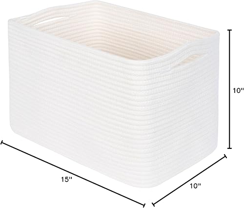 Miniatura 9 de MINTWOOD Design Cesta de almacenamiento para estantes, cestas decorativas para organizar, cesta de libros, caja de cubo de almacenamiento,