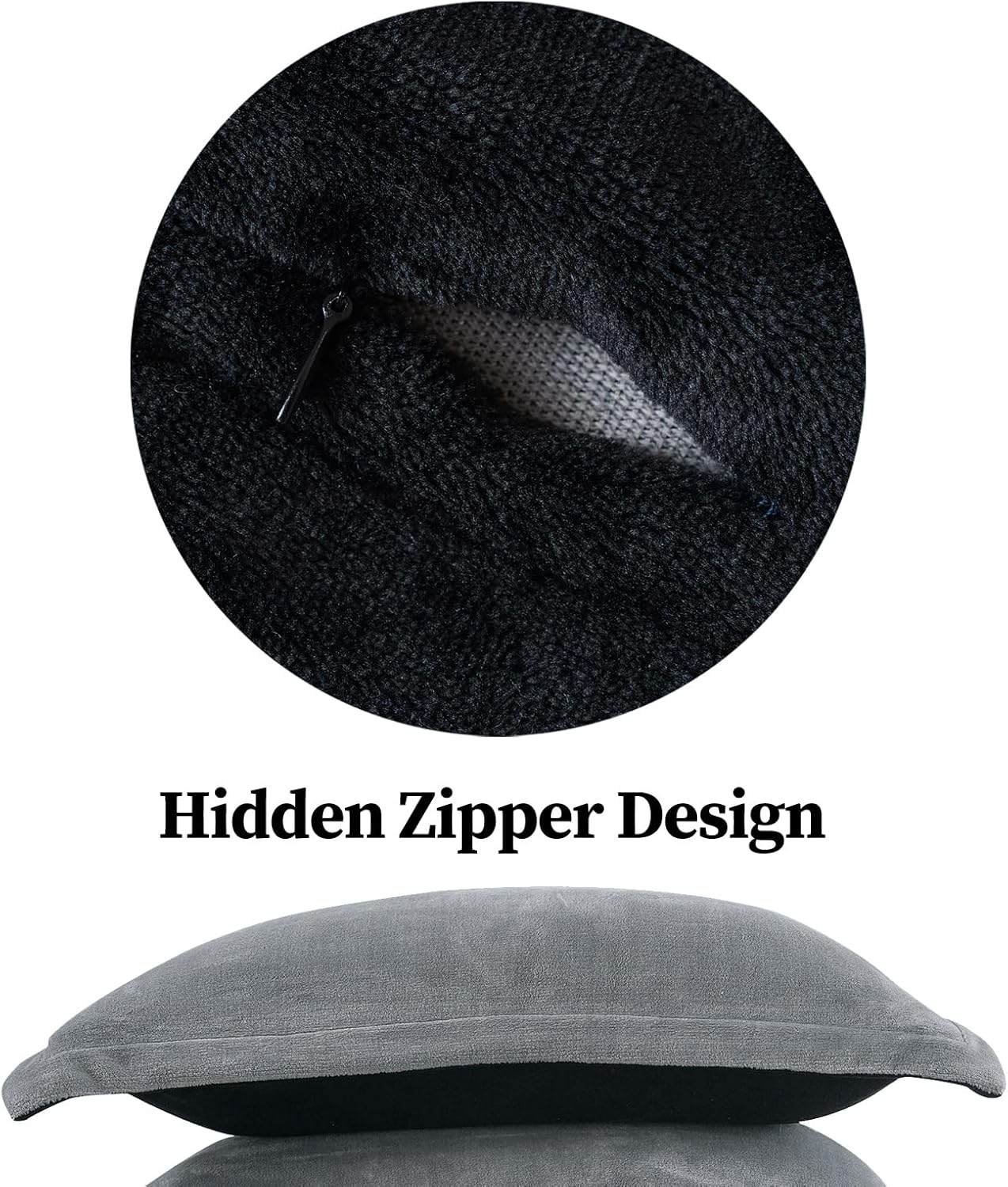 Petrichor Velvet Flannel King Comforter Set- Gray and Black Blanket,Luxury Fuzzy Heavy Bedding Set, 3 Pieces Plush Winter Bed Set with Comforter (90"x104") & 2 Pillow Shams (20"x36") - Image 7