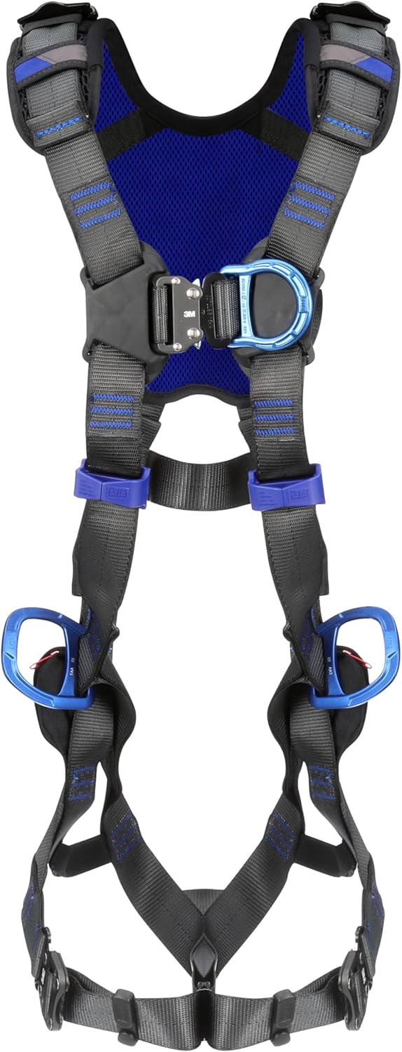 3M DBI-SALA ExoFit X300 X-Style Climbing/Positioning Safety Harness, Back Padding, Quick Connect Chest and Leg Buckles, Back, Front, Hip D-Rings, Confined Space, Rigging, Climbing, Positioning,X-Sm/Sm
