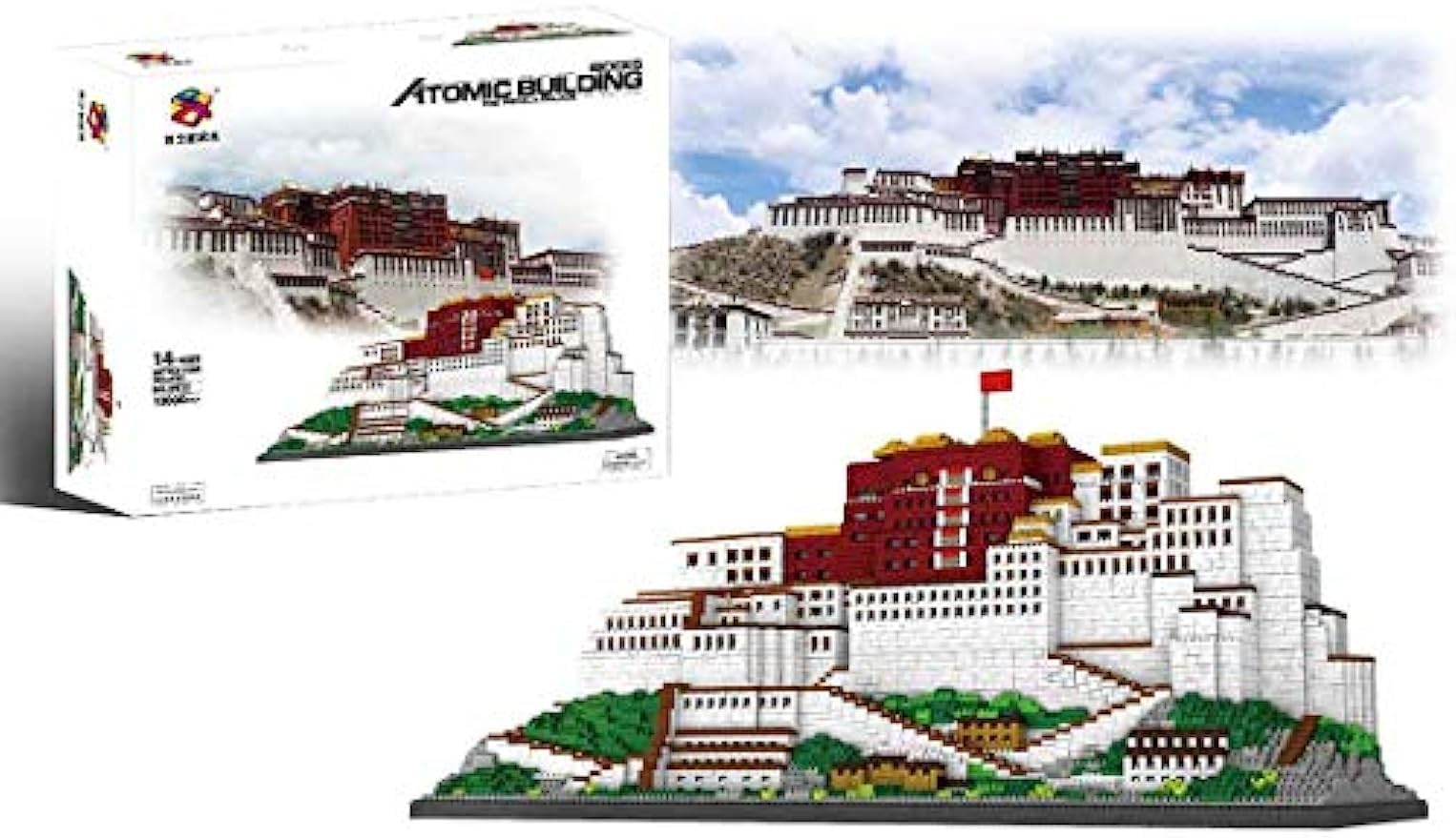 Bausteine Haus Bausatz, 10000+ Teile Architektur Potala-Palast Modellbausatz, Berühmte Gebäude Modular Custom Bausteine Groß MOC Klemmbausteine Bauset Nicht Kompatibel mit Lego Architecture