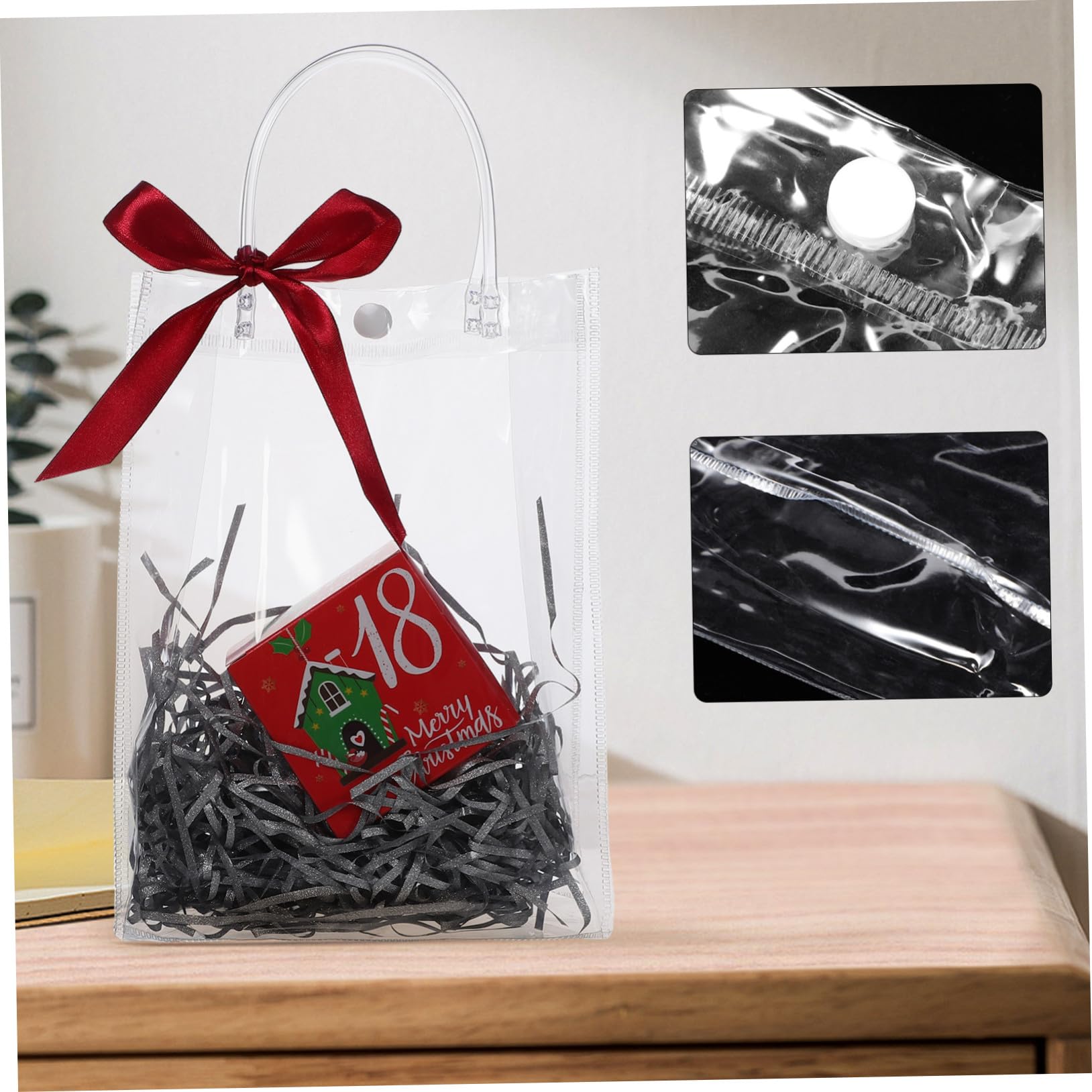 UTHCLO 20 piezas Bolsa de Regalo Transparente con Asas Resistentes de Unidades Reutilizable para Bodas Fiestas y Eventos Especiales